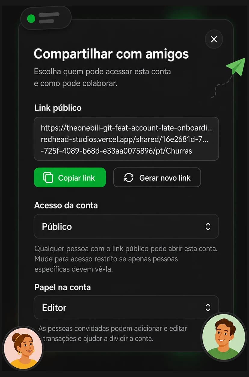 Sharing the bill with a link