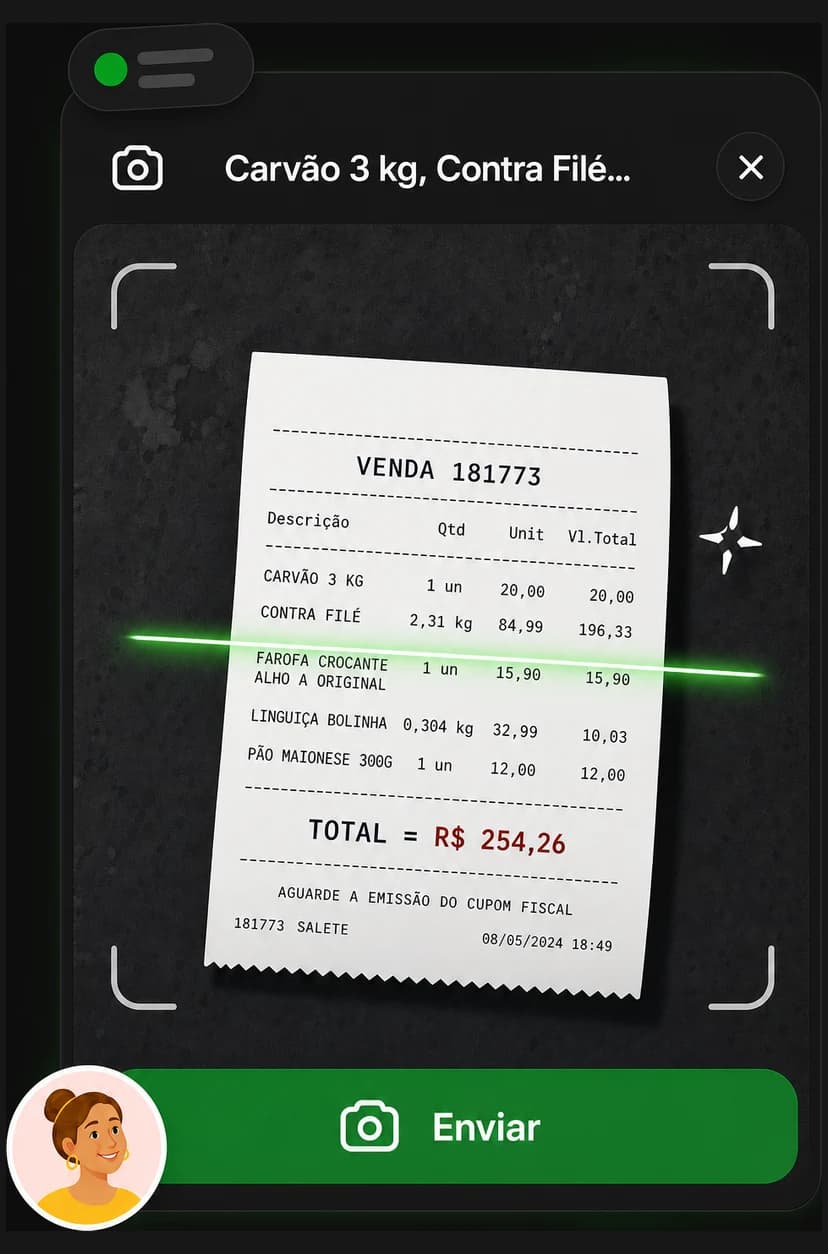 Scanning a receipt photo to add its items